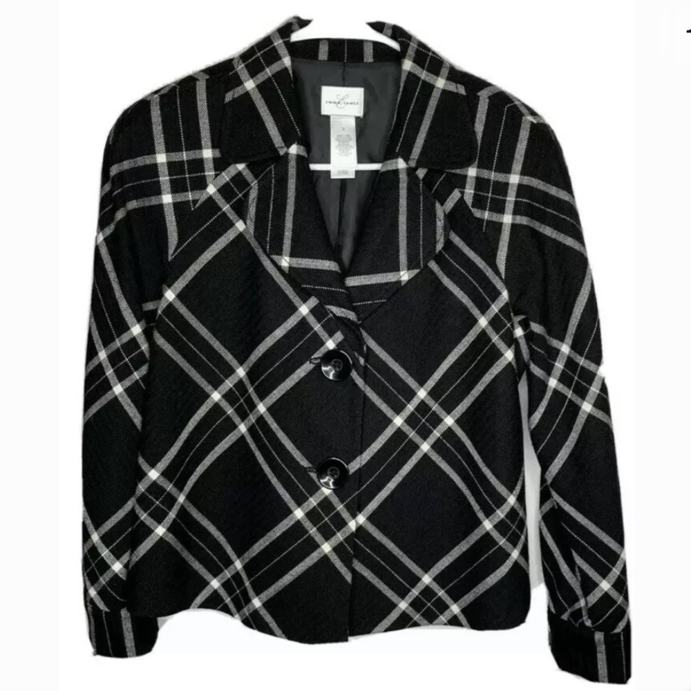 Black and White Plaid Blazer
